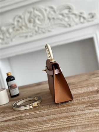 Hermes Kelly Mini II Bag Epsom Leather Gold/Mauve Pale/Craie HS