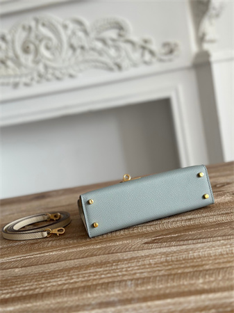 Hermes Kelly Mini II Bag Epsom Leather Gris Glacier/Craie HS