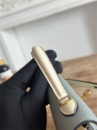 Hermes Kelly Mini II Bag Epsom Leather Gris Glacier/Craie HS