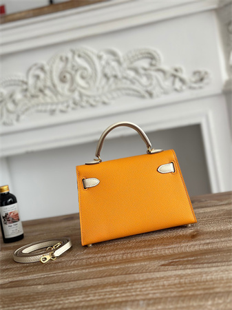 Hermes Kelly Mini II Bag Epsom Leather Jaune d’Or/Craie HS