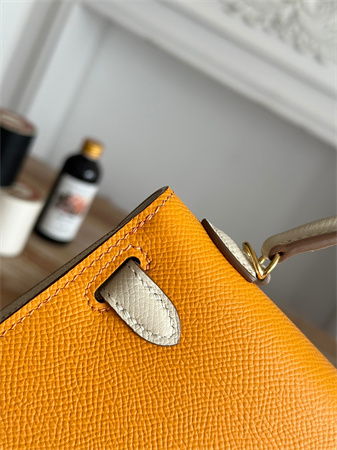 Hermes Kelly Mini II Bag Epsom Leather Jaune d’Or/Craie HS