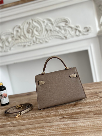 Hermes Kelly Mini II Bag Epsom Leather Etoupe/Gris Tourterelle HS