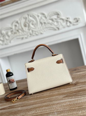 Hermes Kelly Mini II Bag Epsom Leather Craie/Gold HS