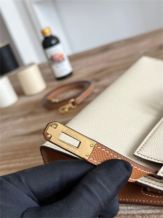 Hermes Kelly Mini II Bag Epsom Leather Craie/Gold HS