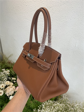 Bir.kin Shoulder Bag 29 Swift Leather Gold/Silver Tone Metal Gold Color HS