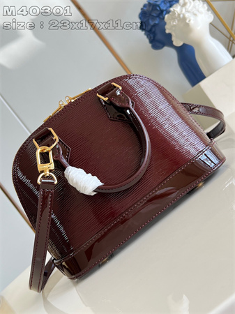 L.V Alma BB Bag Epi Leather Burgundy M40301