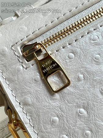 L.V POCHETTE M??TIS EAST WEST Ostrich Leather White N85902