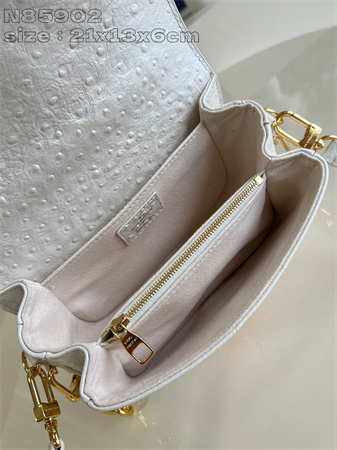 L.V POCHETTE M??TIS EAST WEST Ostrich Leather White N85902