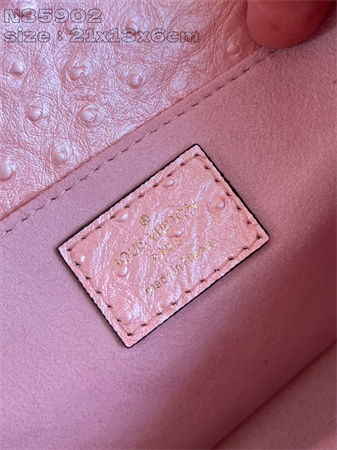 L.V POCHETTE M??TIS EAST WEST Ostrich Leather Pink N85902