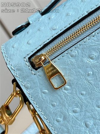 L.V POCHETTE M??TIS EAST WEST Ostrich Leather Blue N85902