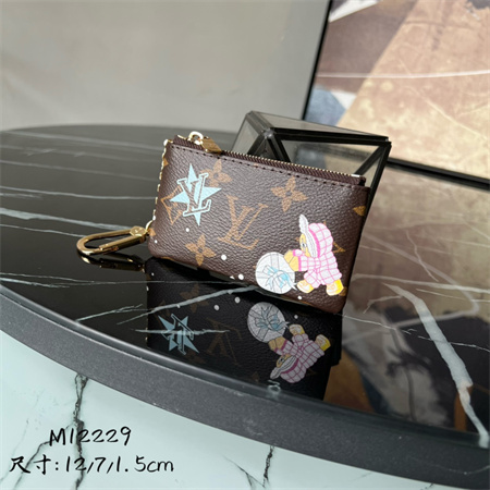 L.V  Key Pouch Vivienne Holidays Monogram Canvas Inside Blue M12229