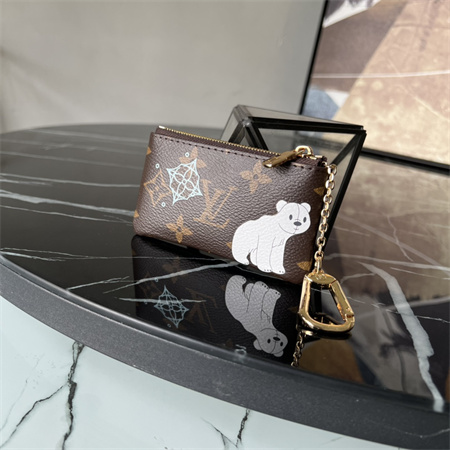 L.V  Key Pouch Vivienne Holidays Monogram Canvas Inside Blue M12229