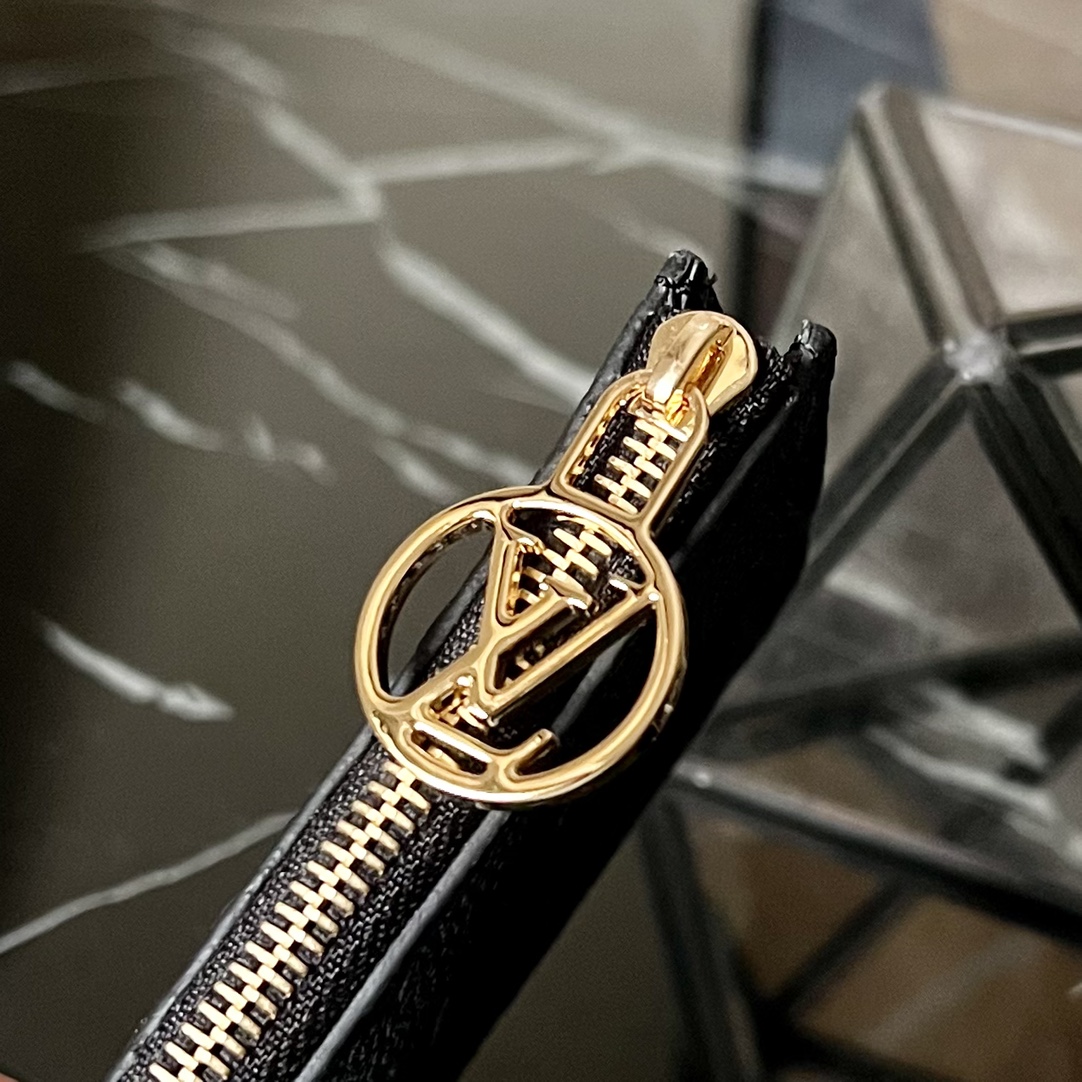 L.V Romy Card Holder Monogram Empreinte Leather Black M81883