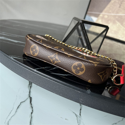 L.V Mini Pochette Accessories Monogram Canvas Vivienne Holidays Red M12205