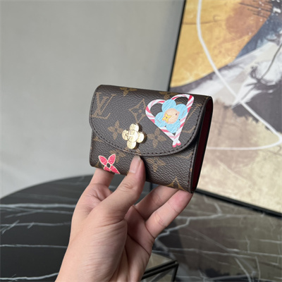 L.V Rosalie Coin Purse Monogram Canvas Vivienne Inside Red M12220