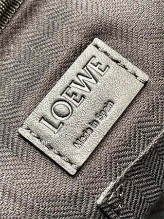 Loewe XS Military messenger bag in supple smooth calfskin and jacquard Black