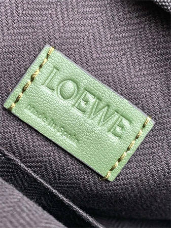 Loewe XS Military messenger bag in supple smooth calfskin and jacquard Hunter Green