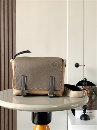 Loewe XS Military messenger bag in Soft Grained calfskin Beige Multicolor