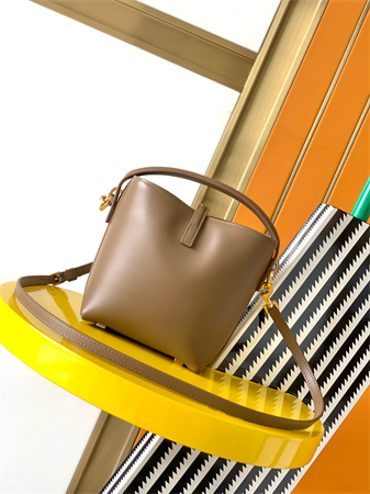 Y.S.L LE 37 Mini In Brown Shiny Leather  Bucket Bag