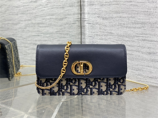 CD MISS CARO POUCH WITH CHAIN Dior Oblique Blue