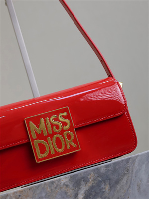 CD Miss Dior FLAP BAG Patent Calfskin Red
