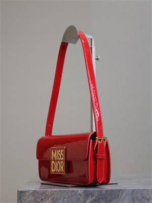 CD Miss Dior FLAP BAG Patent Calfskin Red