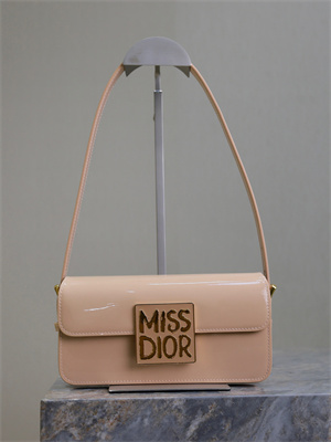 CD Miss Dior FLAP BAG Patent Calfskin Beige