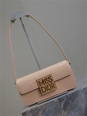 CD Miss Dior FLAP BAG Patent Calfskin Beige