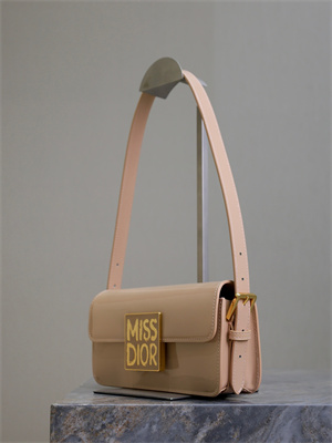 CD Miss Dior FLAP BAG Patent Calfskin Beige