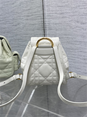 CD CARO BACKPACK Small  Macrocannage Lambskin White