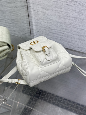 CD CARO BACKPACK Small  Macrocannage Lambskin White