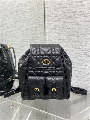 CD CARO BACKPACK MEDIUM Macrocannage Lambskin Black