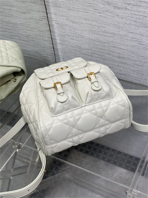 CD CARO BACKPACK MEDIUM Macrocannage Lambskin White