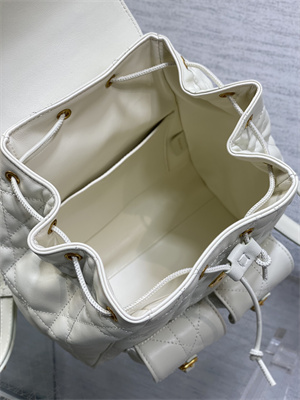 CD CARO BACKPACK MEDIUM Macrocannage Lambskin White