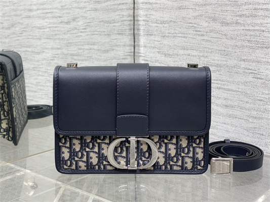 CD 30 Montaigne Bag Blue Oblique Jacquard& Leather