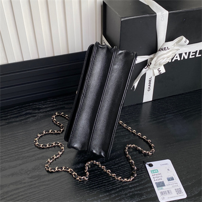 Chanel Clutch with Chain Lambskin, Strass & Gold-Tone Metal Black  AP4293