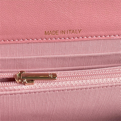 Chanel Clutch with Chain Lambskin, Strass & Gold-Tone Metal Pink AP4300