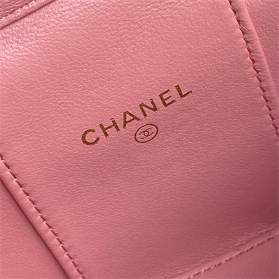 Chanel Small Vanity with Chain Lambskin, Strass & Gold-Tone Metal Pink AP4302