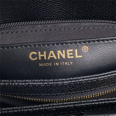 Chanel Small Bowling  Bag Grained Calfskin Gold Tone Metal Black AS5137