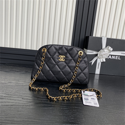 Chanel Bowling  Bag Grained Calfskin Gold Tone Metal Black AS5138