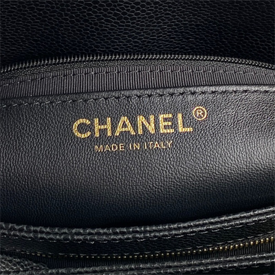 Chanel Bowling  Bag Grained Calfskin Gold Tone Metal Black AS5138