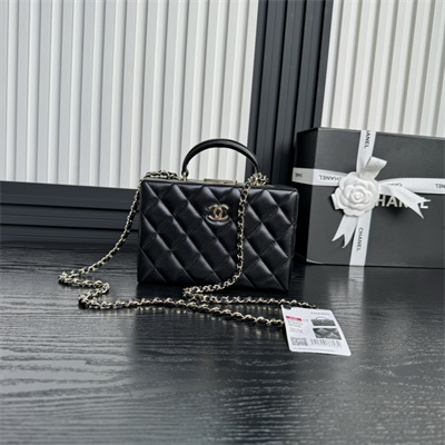 Chanel Small box bag Lambskin & Gold-Tone Metal  Black AS5167