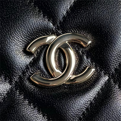Chanel Small box bag Lambskin & Gold-Tone Metal  Black AS5167