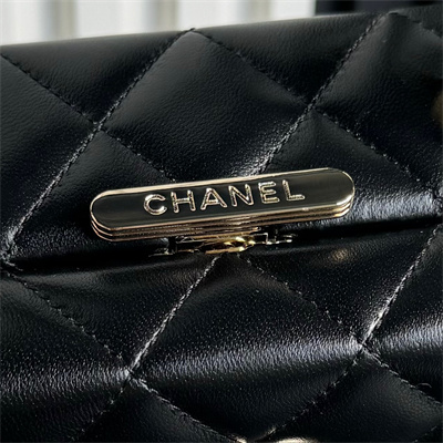 Chanel Small box bag Lambskin & Gold-Tone Metal  Black AS5167