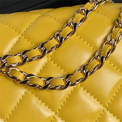 Chanel Vanity Case Shiny Crumpled Lambskin & Gold-Tone Metal Yellow AS5222