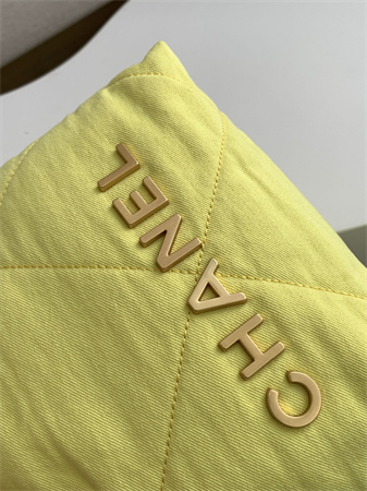 Chanel 22 Mini Handbag Canvas and Gold Tone Metal Yellow AS3980