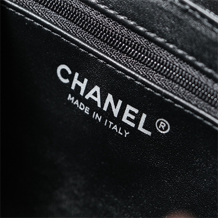 Cha.nel Mini Shopping Bag Kelly Bag Shiny Aged Calfskin Silver-Tone Metal Black AS4416