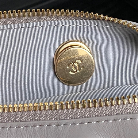 Cha.nel 24A Bowling Bag Shiny Calfskin Gold-Tone Metal Grey AS4933