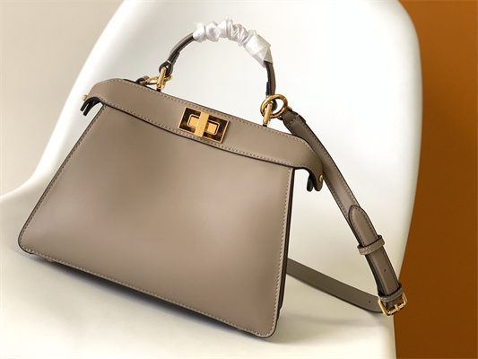 Fen.di PEEKABOO ICONIC ISEEU Small leather bag Dove Grey