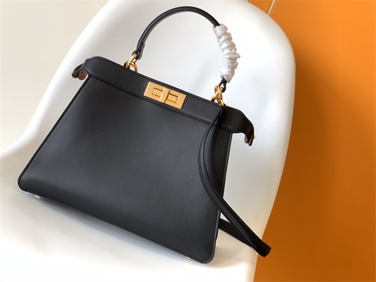 Fen.di PEEKABOO ICONIC ISEEU Medium leather bag Black